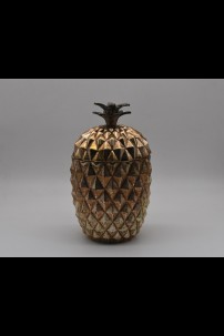 13.5"H ANTIQUE GLASS PINEAPPLE CANISTER [621846]